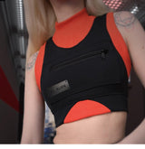 Printed stitching contrast sports vest