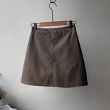 Frosted PU Leather Short Skirt