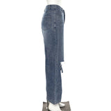 American Ripped High Waist Wide Leg Jeans