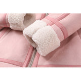 Loose Faux Lamb Wool Motorcycle Jacket