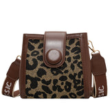 Checkerboard Leopard Print Square Bag
