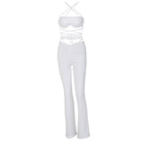 Tie Navel Wrap Slim Pants Casual Suit