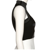 Printed stitching contrast sports vest