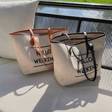 Canvas Fashion Printed Letters Large Capacity Shoulder Bag