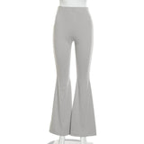 Casual Solid Color Slim High Waist Pants