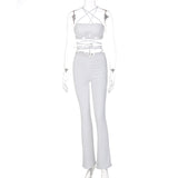 Tie Navel Wrap Slim Pants Casual Suit