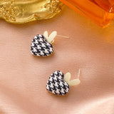 Silver Needle Love Stud Earrings