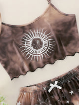Sun Moon Print Pajamas