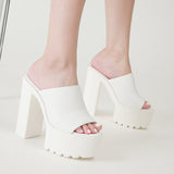 Thick High-heel Slippers