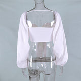 Sexy Backless Square Collar Blouse