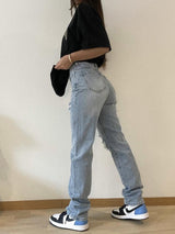 Loose Vintage High Waist Small Straight Jeans