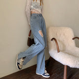 Heart High Waist Slim All Match Jeans