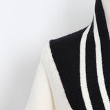 College Style Cardigan Black And White