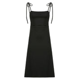 Black Sexy Big Halter Strap Dress
