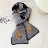 Rabbit Short Warm Wool Knitted Scarf