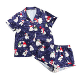 Christmas Satin Short-sleeved Pajamas Set