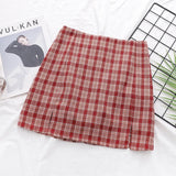 High waist skirt side slit multicolor skirt