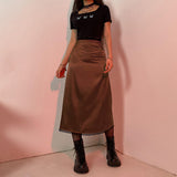 Casual All-match High Waist Long Skirt