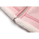 Loose Faux Lamb Wool Motorcycle Jacket