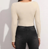 Cardigan Sexy Button Knitted T-Shirt