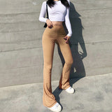 High-waist Micro-cut Stretch Casual Trousers