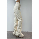 All-match Straight-leg High-waisted Mopping Jeans