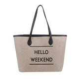 Canvas Fashion Printed Letters Large Capacity Shoulder Bag