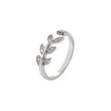 Zircon Tree Branch Adjustable Brass Ring