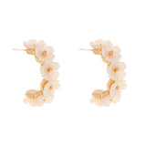 Resin White Flower Type C Stud Fashion