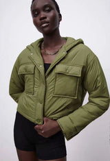 Polyester Fashion Hooded Cotton Jacket