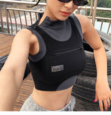 Printed stitching contrast sports vest