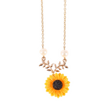 Pearl Sun Flower Necklace