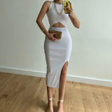 Elastic Slim Hip Skirt Two-piece Women