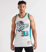 Grant Hill Detroit Pistons Hardwood Classics Platinum Swingman Jersey