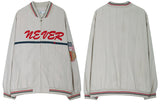 Thin Light Gray Baseball Uniform Jacket
