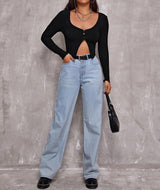 Cardigan Sexy Button Knitted T-Shirt