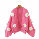 Big Flower Sweater Cardigan