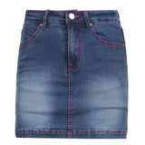 Butterfly Embroidery Slit Denim Hip Skirt