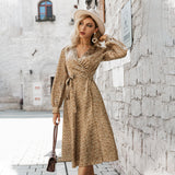 V-Neck Design Split Fashion Dress