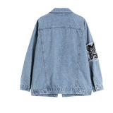 Vintage Patchwork Print Denim Jacket
