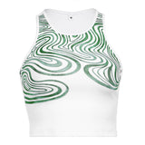 Sexy Corrugated Print Sleeveless Top