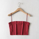 Pure Color High-waisted Tank Top