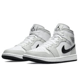 Air Jordan 1 Mid White Light Smoke Grey