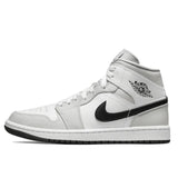 Air Jordan 1 Mid White Light Smoke Grey