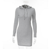 Slim Hooded Knitted Dress