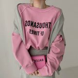 Small Letter Print Double Sided Hoodie High Waisted Skirt