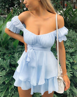 Light Blue Commuter Short Dress