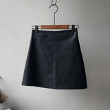 Frosted PU Leather Short Skirt
