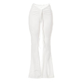 Low-waist Pleated Wide-leg Pants