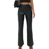 High Waist Flared Casual Trousers